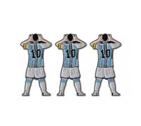 3 Pcs Number 10 Soccer Player Enamel Pins, Argentina Flag Shirt Lapel Pins, Soccer Player Fan Accessory