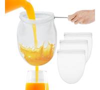 3 Pcs Nut Milk Bag Strainer with Stand Reusable Cheese Cloth Bag Small Mesh Strainer with Stainless Steel Handle Strainers Fine Mesh Bags for Straining Juice Cheese Honey Coffee Wine Oil