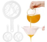 3 Pcs Nylon Sieve Filter, Plastic Nylon Fine Mesh Strainer, Suitable for Filtering Any Liquids,Jam, Fruits,Vegetable Straining Set,Ideal for Domestic and Professional Use 100,200,400,Mesh