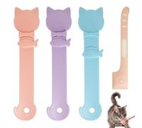 3 Pcs of Cat Treat Feeder Spoon,Cat Squeeze Treat Spoon,with 1 Pink Canning Spoon,Wide Mouth Anti-Overflow Design,Snap Seal to Avoid Waste (Purple,Pink,Blue)
