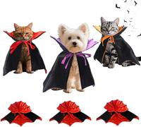 3 PCS of Halloween Capes for Cats and Dogs Pet Vampire Cloaks Suitable for Small and Medium Sized Kittens and Puppies Perfect for Halloween, Parties, and Cosplay (Color:3pcs Red-Small)
