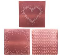 3 Pcs of Plastic Embossing Folder 6x6 Inch Love Hearts Paper Crafts Plastic Textured Impressions for Card Making Scrapbooking