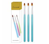 3 Pcs Oval UV Gel Nail Brushes Set, Poly Extension Gel Brushes for Nails, Hard Ombre Gel Brush, French Tip & Clean Up Brush, Nail Art Tips Builder Painting Pen Set