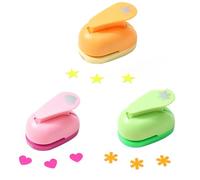 3 Pcs Paper Punches For Crafts,Colorful Craft Hole Punch,Snowflake Heart Star Hole Punch,Circle Cutters for Crafting,DIY Punch for Scrapbooking Greeting Cards Gift Packaging, Pattern Size: 5/8 Inch