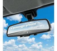 3 Pcs Passenger Princess Mirror Sticker, Vinyl Car Rearview Mirror Decal, Funny Safe Driving Stickers to Show Your Loves Driver Gifts Accessories (White)