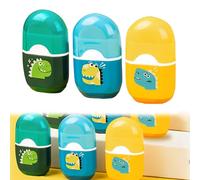 3 Pcs Pencil Sharpener with Container, Rubber and Sharpener Combo, Kids Pencil Sharpener for School, Home, Office, Art, Compact Size 6.8cm x 4cm x 2cm