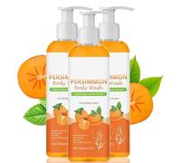 3 Pcs Persimmon Body Wash, Persimmon Soap Bar for Old People Smell, Deeply Cleansing & Moisturizing, Handmade Natural Ingredient, Persimmon Soap for Strong Odor Smell Removal