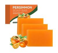 3 Pcs Persimmon Soap Bar for Body Odor Control, Natural Deodorant Body Shower Bar for Old People Smell, Remove Strong Smell, Organic Eliminating Odor Wash Soap for Women & Men