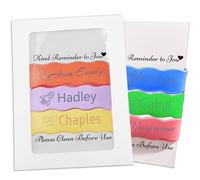 3 Pcs Personalized Silicone Bottle Bands Engraved with Name Daycare Labels, Daycare Name Labels for Kids Cups, Ideal for Camp, School & Baby Shower Gifts