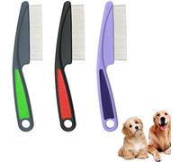 3 Pcs Pet Grooming Dematting Comb Stain Remover Pet Combs Flea Comb for Cat Dog Fleas Lice Tear Fine Tooth Grooming Removal Tool