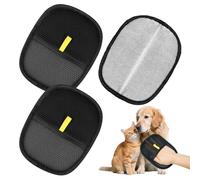 3 Pcs Pet Grooming Gloves, Static Removal Gloves Pet Hair, Reusable Double Sided Dog Washing Gloves, Versatile Cat Grooming Glove, Pet Hair Removal Glove for Dog & Cat Washing Deshedding Grooming