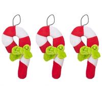 3 pcs pet plush squeaky toys doggie interactive toys puppy chew toy christmas pet plush toy dog toys stuffed puppy dog plush Candy Cane Shape Dog Bite Toy sound