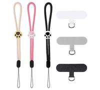 3 Pcs Phone Lanyard, Cat Paw Phone Charm Cellphone Wrist Strap Cellphone Chain Clutch Loop Phones Tether Phones Leash Smartphone Strap Holder for Women Girl Most Smartphones (Black, Brown, Pink)