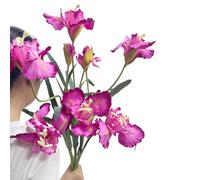 3 pcs Pink Artificial Iris Flowers Silk Flower 9 Heads,36" Tall Real Touch