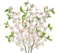3 Pcs Pink Cherry Blossom Branches 39.4" Silk Flowers with Stems Long Stem Artificial Flowers for Spring Summer Indoor Decoration Faux Flower for Vase Arrangements Table Centerpiece Wedding Decor