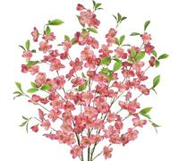 3 Pcs Pink Cherry Blossom Branches 39.4" Silk Flowers with Stems Long Stem Artificial Flowers for Spring Summer Indoor Decoration Faux Flower for Vase Arrangements Table Centerpiece Wedding Decor