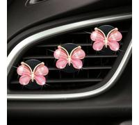 3 Pcs Pink Cute Butterfly Air Vent Clips, Butterfly Air Fresheners Vent Clips Long Lasting Car Diffuser Car Interior Decor Charm Decoration Cute Accessories for Women Girls