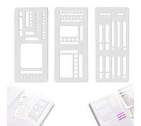 3 Pcs Planner Stencils Templates, Planner Stencils, Handmade Flexible Record Template, Multifunctional Calendar Stencil Drafting Tools, for Students, Artists, and DIY Enthusiasts
