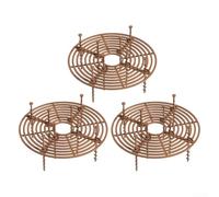 3 Pcs Plant Pot Cover Protector Set With Stakes For Cats And Dogs, Black Abs Plastic Garden Grid Barriers In 19cm 30cm 52cm Sizes To Stop Digging And Keep Soil Clean(Brown-m)