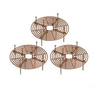 3 Pcs Plant Pot Cover Protector Set With Stakes For Cats And Dogs, Black Abs Plastic Garden Grid Barriers In 19cm 30cm 52cm Sizes To Stop Digging And Keep Soil Clean(Brown-s)