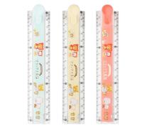 3 Pcs Plastic Folding Ruler Sets, 30cm 3 Color Geometric Foldable Plastic Stationary Straight Study Rulers Clear Bear Pattern Folding Ruler, Folding Rulers for School Children Kids Students Office Use