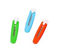 3 Pcs Plastic Letter Openers Small Random Color Retractable Utility Box Opener Safety Parcel Opener for Office and Home Use