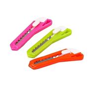 3 Pcs Plastic Letter Openers Small Random Color Retractable Utility Box Opener Safety Parcel Opener for Office and Home Use (Square Head Shape)
