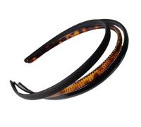 3 Pcs Plastic Plain Headbands for Women Girls - Teeth Comb Headbands Thin HairBand - Non-Slip Alice Band Hair Hoop with Teeth 3 Colors，Hair Accessories(1* Black +1*Leopard Print+1*Matte black)