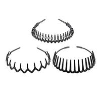 3 Pcs Plastic Tooth Hair Comb Headband Wavy Toothed Hairband,Hard Headbands Hair Styling Accessories for Women Men