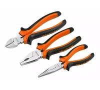TOOLSTEK WOKIN 3pcs Pliers Set Heavy Duty 6" Long Nose 6" Diagonal Cutter Plier 7" Insulated Combination Pliers Soft Grip Handle Tools Combination Cable Wire Cutting Pliers