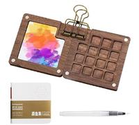 3 PCS Pocket Artist Watercolour Travel Set, Mini Watercolour Paint Set Travel, Travel Watercolour Paint Palette Set, With a Clip, for Drawing Gift Art Party Favors (Pigment Not Included)