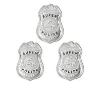 3 Pcs Police Badges, 8.5cm Sheriff Badge Adult with Star Design, Silver Metal Badges for Robber Costume, Deputy Badge Cops and Robbers Fancy Dress, Halloween and Cosplay
