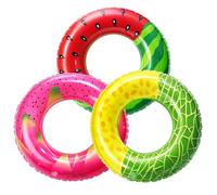 3 Pcs Pool Inflatables, Swimming Pool Inflatables, Inflatable Pool Floats for Adults, Swimming Ring, Inflatable Rings for Pool Adult, Large Watermelon, Hami Melon, Dragon Fruit Design, 60 Cm Diameter