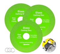 3 Pcs Porcelain Cutting Disc, 115x22.23mmGlass Cutting Discs Tile Cutting Disc Rock Slab Grinding Discs for Angle Grinder Glass Crystal Jade Tiles Wine Bottles Ceramics
