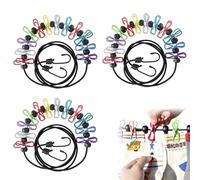 3 Pcs Portable Clothesline, Travel Washing Lines with 12PCS Colorful Clips, Retractable Clothes Line for Indoor Laundry Drying line 1.8 m,Outdoor Camping Accessories