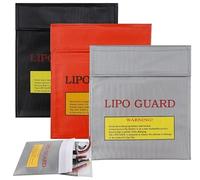 3 Pcs Portable Fireproof Bag 7x9 Inch, RC Battery Bags, Fiber Li-Po Battery Safety Bags, 3 Colours of Fireproof Document Bag, for Protecting Valuables Documents Money Jewelry Charge Storage