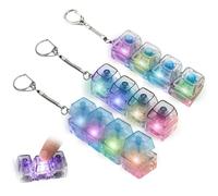 3 PCS Portable Keyboard Fidget Toy,Light Up Keyboard Fidget Toy,Fidgets Keychain Keyboards Clicker with LED Ligh Cool Gadgets for Stress Relief,for Travel,Offices