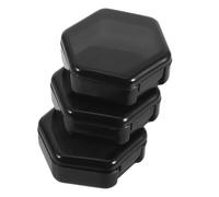 3 Pcs Portable Medication Organizer Plastic Rhombus Black