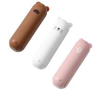 3-pcs Portable Mini Lint Roller for Pet Hair Removal - Reusable Clothes & Fabric Fluff Remover, Foldable Sticky Roller for Travel, (White, Pink, Brown)