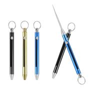 3 PCS Portable Titanium Toothpicks,Reusable Metal Toothpick Set with Keychain,Pocket Toothpicks,Suitable for Outdoor/Travel/Camping/Keychain Etc (Random Color)