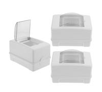 3 Pcs Power Distribution Box, Waterproof Din Rail Enclosure | Window for Visual Checks, Lockable Cover, ABS PC Plastic Build, for Charging Stations and Indoor Grid Setups