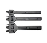 3 Pcs Prong Punch Tool, Steel 2/4/6 Prong Chisel Sewing Hand Hole Punch Tool, Lacing Stitching Chisel Set for DIY Leather Craft (5mm/Black)