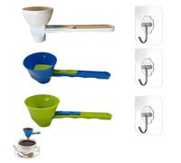 3 Pcs Protein Scoop, Protein Powder Scoop, 2 in 1 Measuring Slide Scoop Funnel for Protein Powder and Sports Drink, Sliding Handle Funnel Formula Scoop (White, Blue and Green)