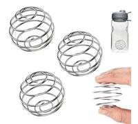 3 PCS Protein Shaker Ball, Stainless Steel Bottle Mixer Ball, Protein Mixer Sport Fitness Shaker Protein Shaker Bottle Cup Wire Whisk Mixing Ball for Protein Blended Stirring Whiskey, Coffee, Beverag