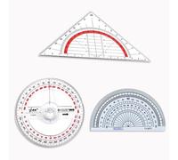 3 Pcs Protractor Circle Protractor, Triangle, Full Circle, Semicircle Protractors, Multi-Functional Protractor with Swing Arm Plastic Circle Ruler Geometry Tool Mathematical Drawing Teaching Aids