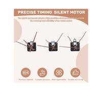 3 Pcs Quartz Clock Movement Mechanism Parts with 3 Types of Walnut Wood Clock Hands Clock Accessories for Clock Repair