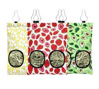 3 Pcs Rabbit Hay Feeder Bag, 2-Hole Hanging Hay Feeder Guinea Pig Hay Bags Washable Bunny Hay Bag for Rabbits Chinchillas Hamsters Small Pets and Animal (11.8"×8.7")