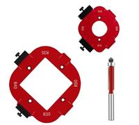 3 Pcs Radius Jig, Round Corner Router Template for Woodworking, Corner Radius with Guide Pin R10-R50 Corner Templates for Precision, Corner Cutter for Furniture Projects, Premium Aluminum Alloy