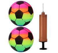 3 Pcs Rainbow Inflatable Beach Ball,Indoor Football,The House Balls for Kids,Baby,Soft Toddler,Small Footballs,Beach Set,22cm for Party Favors Water Toy,Bulk Classic Pool Game,for Outdoor,Garden