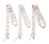 3 Pcs Rainbow Lanyards with Swivel Buckle Nylon Lanyard for Neck Heavy Duty Lanyard Cute Neck Strap for ID Badge Holder Card Keys Phone